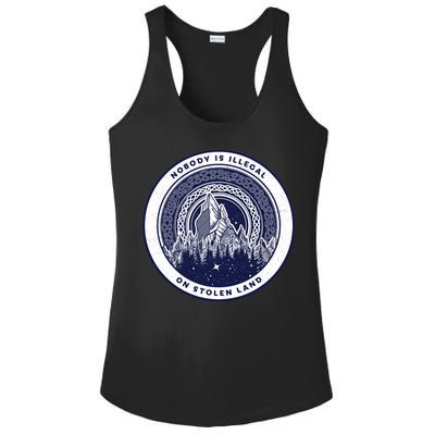 Nobody Is Illegal On Stolen Land Ladies PosiCharge Competitor Racerback Tank