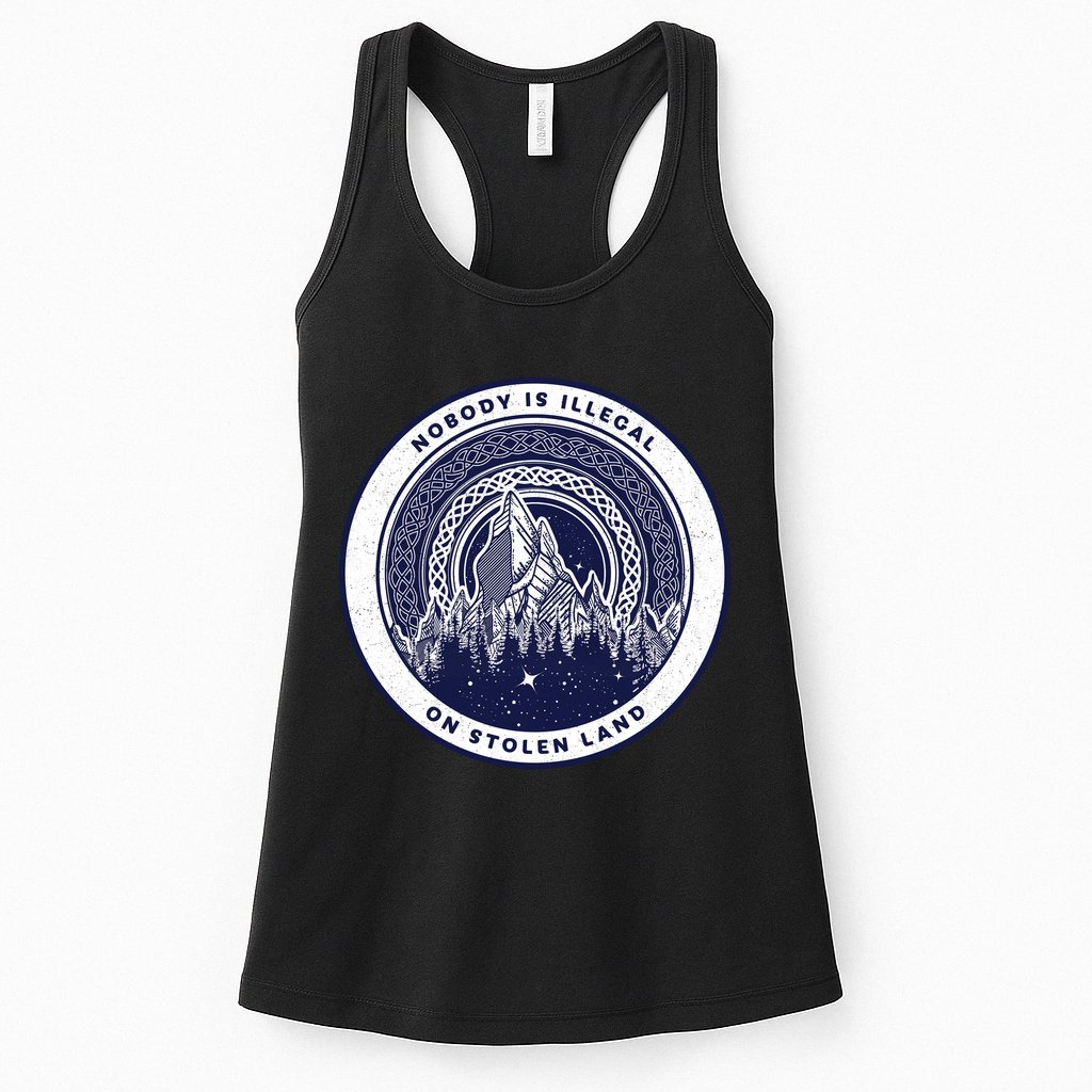 Nobody Is Illegal On Stolen Land Womens Tank Top