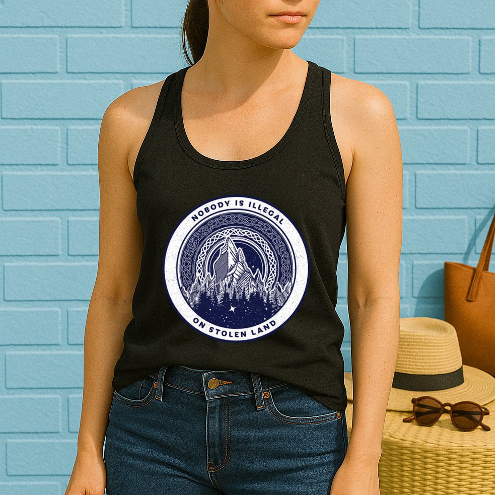 Nobody Is Illegal On Stolen Land Womens Tank Top