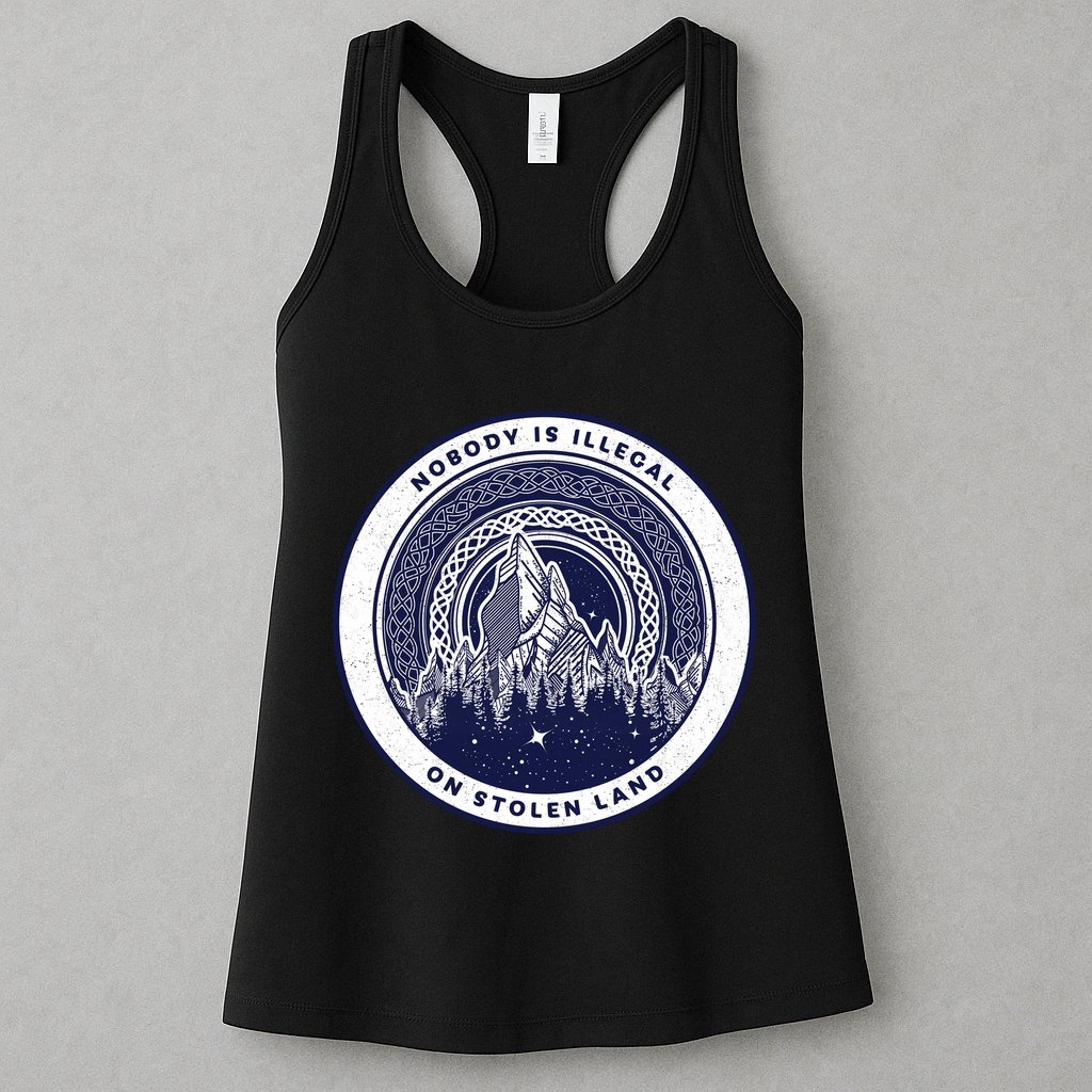 Nobody Is Illegal On Stolen Land Womens Tank Top