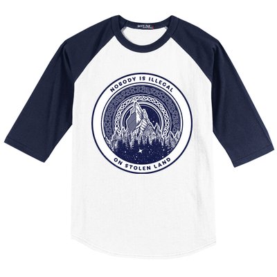 Nobody Is Illegal On Stolen Land Baseball Sleeve Shirt