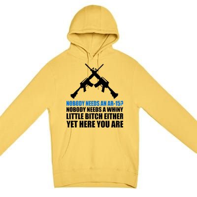 Nobody Needs An AR-15 Rifle Pro Gun Rights Premium Pullover Hoodie