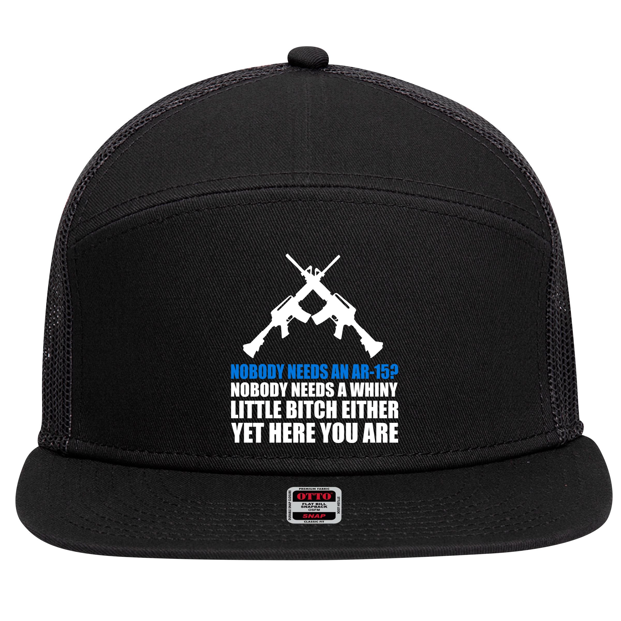 Nobody Needs An AR-15 Rifle Pro Gun Rights 7 Panel Mesh Trucker Snapback Hat