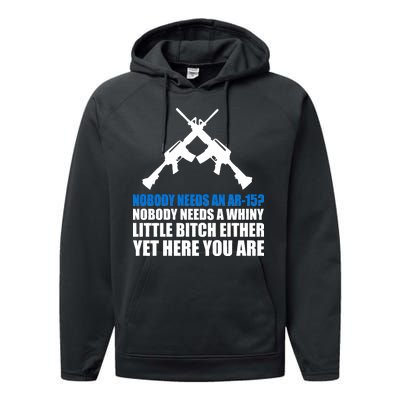 Nobody Needs An AR-15 Rifle Pro Gun Rights Performance Fleece Hoodie