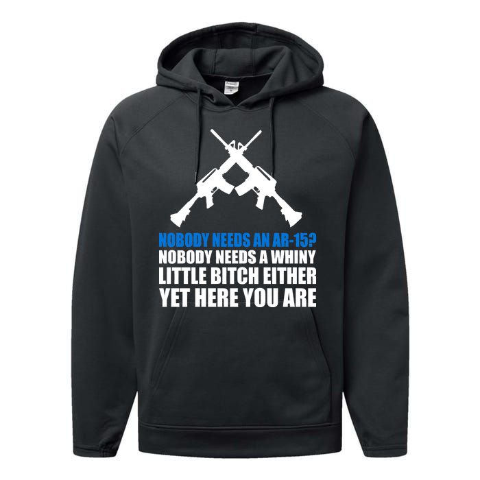 Nobody Needs An AR-15 Rifle Pro Gun Rights Performance Fleece Hoodie