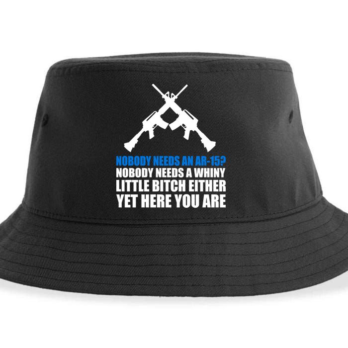 Nobody Needs An AR-15 Rifle Pro Gun Rights Sustainable Bucket Hat