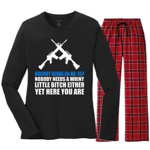 Nobody Needs An AR-15 Rifle Pro Gun Rights Women's Long Sleeve Flannel Pajama Set 