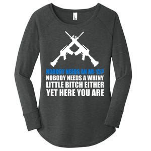 Nobody Needs An AR-15 Rifle Pro Gun Rights Women's Perfect Tri Tunic Long Sleeve Shirt