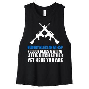 Nobody Needs An AR-15 Rifle Pro Gun Rights Women's Racerback Cropped Tank