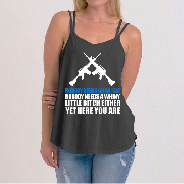 Nobody Needs An AR-15 Rifle Pro Gun Rights Women's Strappy Tank