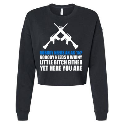Nobody Needs An AR-15 Rifle Pro Gun Rights Cropped Pullover Crew