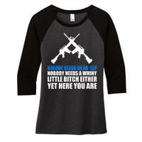 Nobody Needs An AR-15 Rifle Pro Gun Rights Women's Tri-Blend 3/4-Sleeve Raglan Shirt