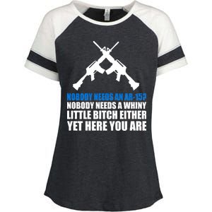 Nobody Needs An AR-15 Rifle Pro Gun Rights Enza Ladies Jersey Colorblock Tee