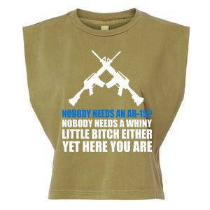 Nobody Needs An AR-15 Rifle Pro Gun Rights Garment-Dyed Women's Muscle Tee