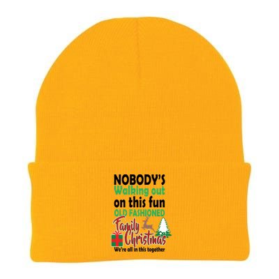 Nobody's Walking Out On This Fun Old Fashion Family Christmas Knit Cap Winter Beanie