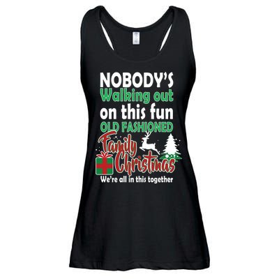 Nobody's Walking Out On This Fun Old Fashion Family Christmas Ladies Essential Flowy Tank