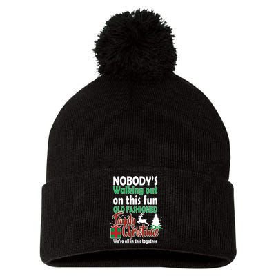 Nobody's Walking Out On This Fun Old Fashion Family Christmas Pom Pom 12in Knit Beanie