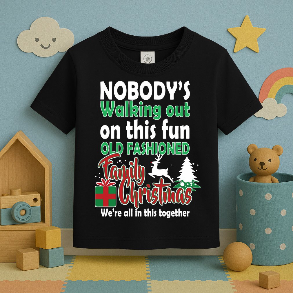 Nobody's Walking Out On This Fun Old Fashion Family Christmas Toddler T-Shirt