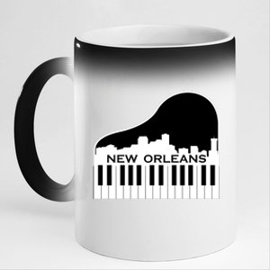 New Orleans Cool Piano Skyline 11oz Black Color Changing Mug