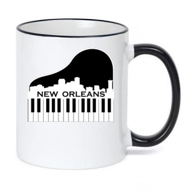 New Orleans Cool Piano Skyline 11oz Black Color Changing Mug