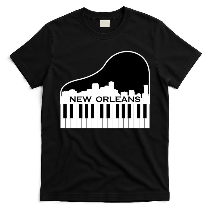 New Orleans Cool Piano Skyline T-Shirt