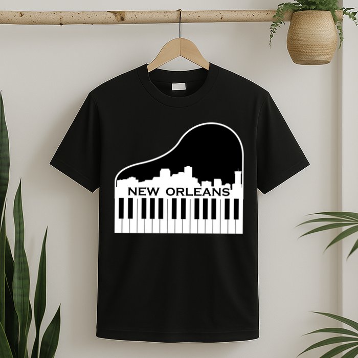New Orleans Cool Piano Skyline T-Shirt