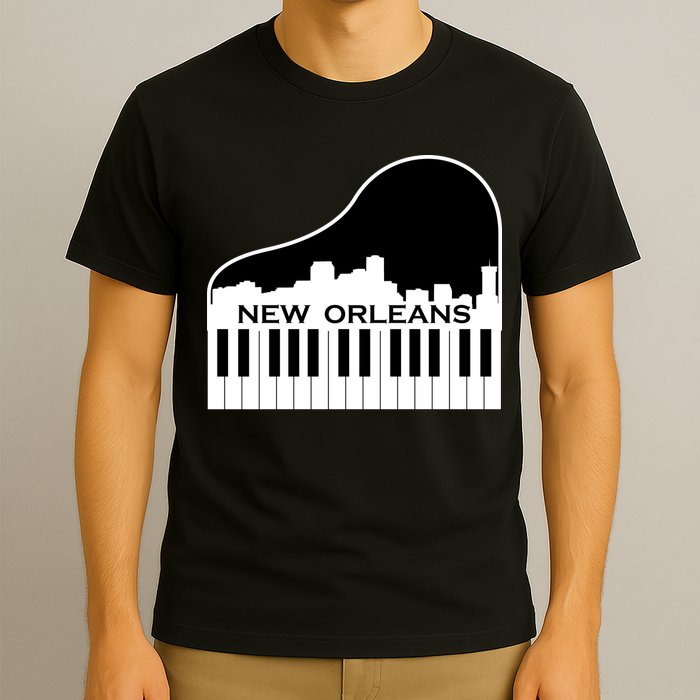 New Orleans Cool Piano Skyline T-Shirt