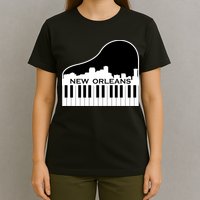 New Orleans Cool Piano Skyline T-Shirt
