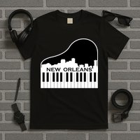 New Orleans Cool Piano Skyline T-Shirt