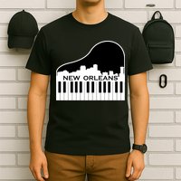 New Orleans Cool Piano Skyline T-Shirt