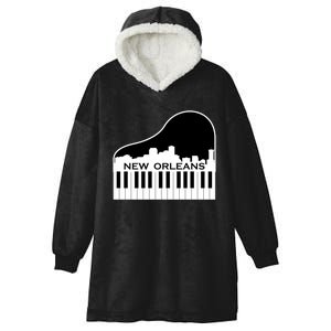 New Orleans Cool Piano Skyline Hooded Wearable Blanket