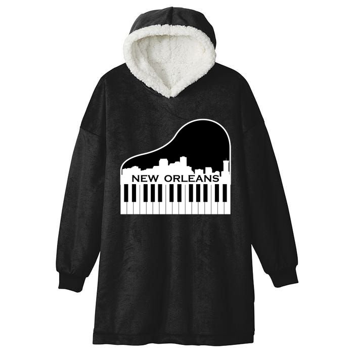 New Orleans Cool Piano Skyline Hooded Wearable Blanket