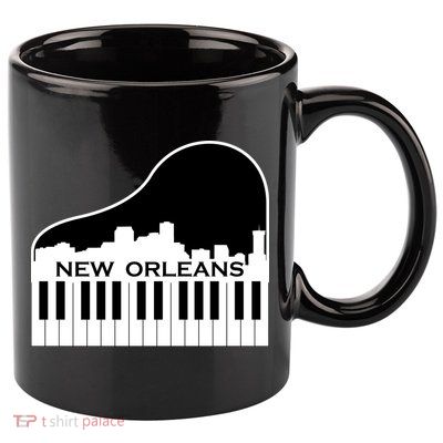 New Orleans Cool Piano Skyline 11oz C Handle Ceramic Mug