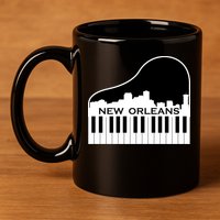 New Orleans Cool Piano Skyline 11oz C Handle Ceramic Mug