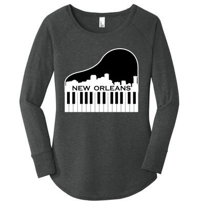 New Orleans Cool Piano Skyline Women's Perfect Tri Tunic Long Sleeve Shirt