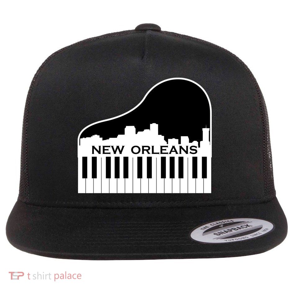 New Orleans Cool Piano Skyline Flatbill Hat