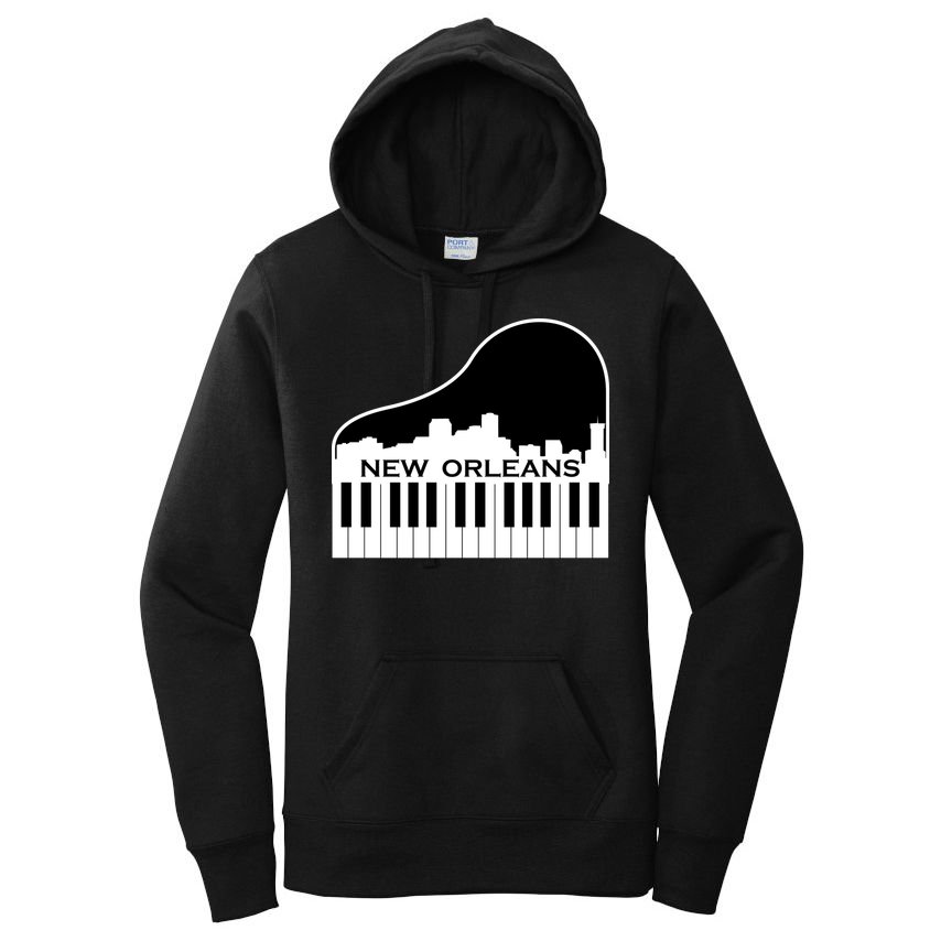 New Orleans Cool Piano Skyline Women's Pullover Hoodie
