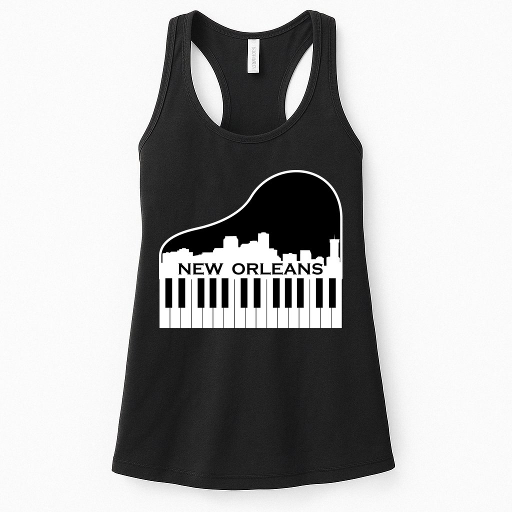 New Orleans Cool Piano Skyline Womens Tank Top