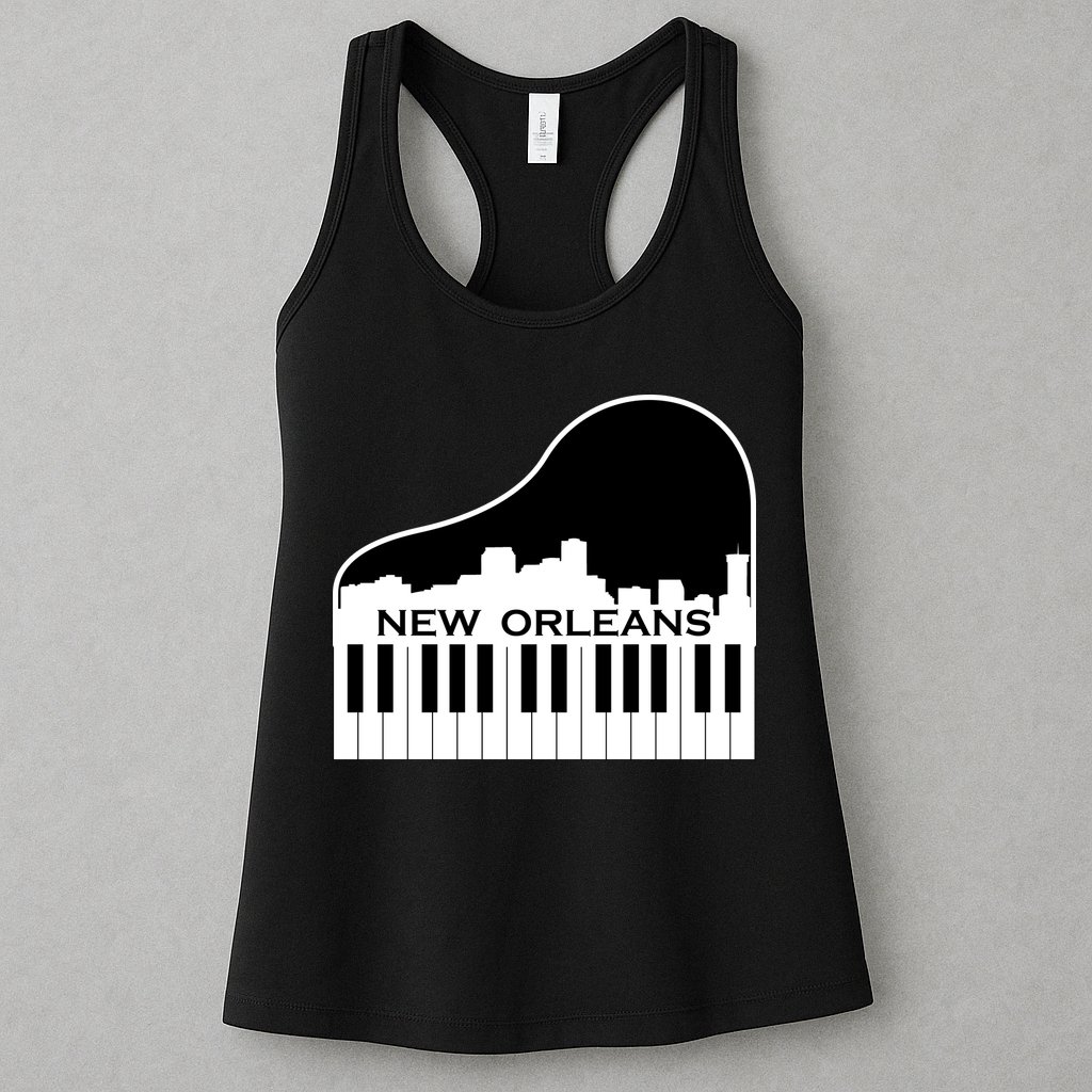 New Orleans Cool Piano Skyline Womens Tank Top