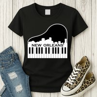 New Orleans Cool Piano Skyline Womens T-Shirt