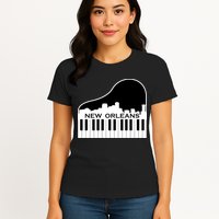 New Orleans Cool Piano Skyline Womens T-Shirt