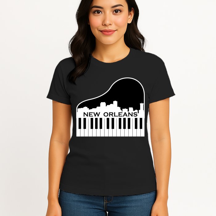 New Orleans Cool Piano Skyline Womens T-Shirt