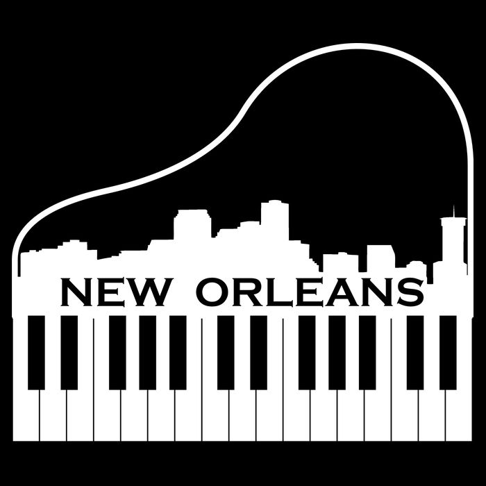 New Orleans Cool Piano Skyline Womens T-Shirt