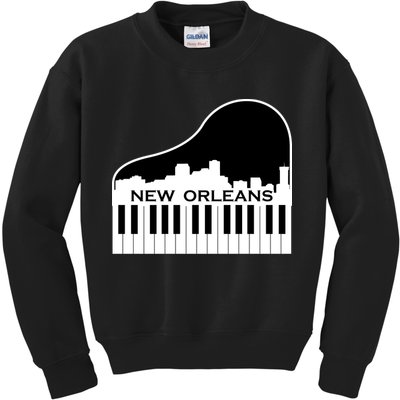 New Orleans Cool Piano Skyline Kids Sweatshirt