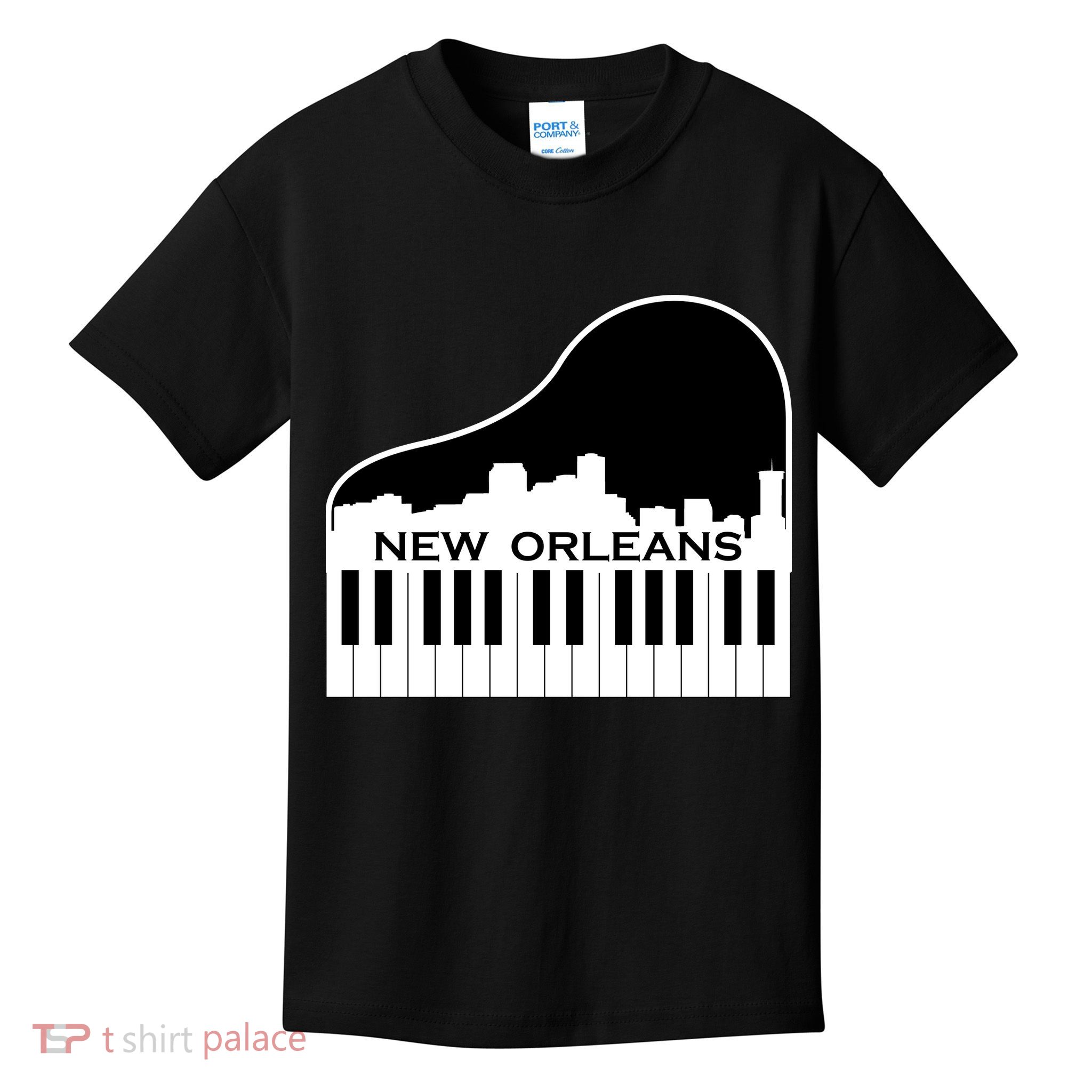 New Orleans Cool Piano Skyline Kids T-Shirt