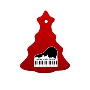 New Orleans Cool Piano Skyline Ceramic Tree Ornament