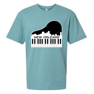 New Orleans Cool Piano Skyline Sueded Cloud Jersey T-Shirt