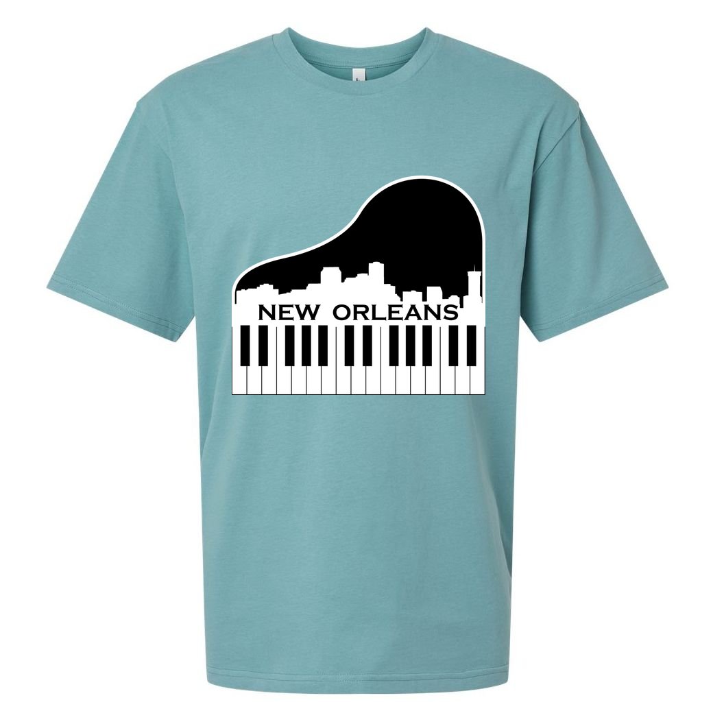 New Orleans Cool Piano Skyline Sueded Cloud Jersey T-Shirt