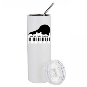 New Orleans Cool Piano Skyline Stainless Steel Tumbler