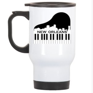 New Orleans Cool Piano Skyline Stainless Steel Travel Mug